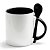 Caneca RETA Com Colher Preta 325ml - Imagem 1