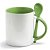 Caneca RETA Com Colher Verde Claro 325ml - Imagem 1