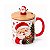 Tampa Bambu de Apoio Para Caneca - Papai Noel - Imagem 3