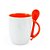 Caneca Com Colher Laranja 325ml - Imagem 1