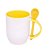 Caneca Com Colher Amarela 325ml - Imagem 1