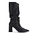 Bota Feminina Slouchy Cano Médio Salto Bloco 8 Cm Bico Fino Preto New York - Imagem 5