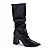 Bota Feminina Slouchy Cano Médio Salto Bloco 8 Cm Bico Fino Preto New York - Imagem 3