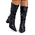 Bota Feminina Slouchy Cano Médio Salto Bloco 8 Cm Bico Fino Preto New York - Imagem 6