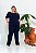 Conjunto Plus Size em Malha de Viscolycra Azul Marinho – Blusa com Manga Japonesa e Calça Reta - Imagem 1