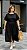 VESTIDO MIDI PLUS SIZE EM MALHA DE VISCOLYCRA PRETO COM FRANZIDO E FENDA LATERAL - Imagem 1
