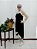 - Vestido em Viscolycra Preto com Detalhes Bege Tamanho G - Imagem 2
