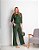 Conjunto Comfy Elegance Verde Militar – Blusa Manga Longa e Calça Wide Leg Tamanho G - Imagem 3