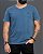 Camiseta T-shirt Basica Estonada Algodão - Azul Jeans - Imagem 4