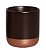 Cachepot P Marrom e Bronze Cerâmica Decoração Casa 15x13,7 cm - Imagem 2
