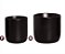 Cachepot M Preto Cerâmica Decoração Casa 16,2x16,6 cm - Imagem 2