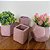 Kit Mini Vasinhos Geométricos Cerâmica Granilite Rosa - Imagem 4