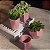 Kit Mini Vasinhos Geométricos Cerâmica Granilite Rosa - Imagem 1