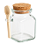 Kit 6 Potes de Vidro com Tampa Cortiça e Colher Madeira 90ml - Imagem 3