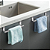 Kit 2 Suportes Porta Pano Encaixáveis Sem Furo Aço Inox 22 cm - Imagem 3