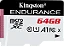Cartao de Memoria Kingston Micro Sd 64GB Endurance Cftv Classe 10 Leitura 95MB/S Gravação 30MB/S - sdce-64gb - Imagem 1