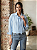 Camisa Feminina Azul com Gravata - Imagem 1