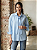 Camisa Feminina Azul com Gravata - Imagem 2
