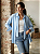 Camisa Feminina Azul com Gravata - Imagem 4