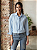 Camisa Feminina Azul com Gravata - Imagem 3