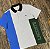 Polo Lacoste Letreiro Azul/Cinza/Verde - Imagem 3