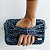 Bolsa Festa Azul Marinho com Lurex Prata em Crochê - Imagem 3