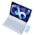 Capa Smartcase iPad 10.2 | 10.9 c/ Teclado e Mouse - Azul - Imagem 1