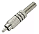 PLUG CONECTOR RCA MACHO METALICO NIQUEL COM MOLA - Imagem 2