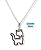 Corrente Choker Pingente Gato Gatinho Pet Prata 925 40cm - Imagem 1