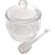 Meleira Cristal Pearl Com Tampa e Pegador Bolinhas Transparente - Imagem 1
