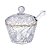 Meleira Cristal Com Colher e Tampa Com Borda Dourada Petra 200ml - Imagem 1