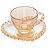 Xícara de Chá De Café Cristal Âmbar Com Pires Coração 170ml Lyor - Imagem 1