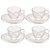 Jogo de 4 Xícaras de Café Chá Cristal 85ml Pearl com Pires de Coração Wolff - Imagem 1