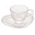 Jogo de 4 Xícaras de Café Chá Cristal 85ml Pearl com Pires de Coração Wolff - Imagem 5