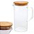 Jarra para Sucos Agua Leite de Vidro Borossilicato com Tampa de Bambu Hermética 1,3Litros Mimo Style - Imagem 5