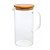 Jarra para Sucos Agua Leite de Vidro Borossilicato com Tampa de Bambu Hermética 1,3Litros Mimo Style - Imagem 1