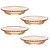 Conjunto 4 Pratos Pequeno de Cristal Pearl Âmbar Sobremesa 14x2,5cm Wolff - Imagem 1