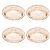Conjunto 4 Pratos Pequeno de Cristal Pearl Âmbar Sobremesa 14x2,5cm Wolff - Imagem 5