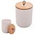 Potiche Hermético de Cerâmica com Tampa de Bambu e Pegador de Corda Lines Branco 800ml Lyor - Imagem 5