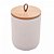 Potiche Hermético de Cerâmica com Tampa de Bambu e Pegador de Corda Lines Branco 800ml Lyor - Imagem 1