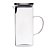 Jarra para Sucos Agua Leite de Vidro Borossilicato com Alça e Tampa Hermética Cromada Prata 1,3 litros Mimo Style - Imagem 1
