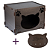 Casa para Gato Marrom Nicho em MDF com Brinde Chaveiro de Gatinho - Imagem 1
