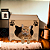 Casa para Gato Cru Nicho em MDF com Brinde Chaveiro de Gatinho - Imagem 2