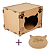 Casa para Gato Cru Nicho em MDF com Brinde Chaveiro de Gatinho - Imagem 1