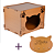 Casa para Gato Caramelo Nicho em MDF com Brinde Chaveiro de Gatinho - Imagem 1