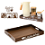 Kit Bandeja Cantinho do Café + Apliques Decoração Com Alças para Servir Cafe Cha Aparador em MDF Marrom - Imagem 1
