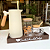 Kit Bandeja Cantinho do Café + Apliques Decoração Com Alças para Servir Cafe Cha Aparador em MDF Marrom - Imagem 2