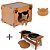 Kit 2 peças Casa para Gato + Comedouro Duplo em MDF - Imagem 1
