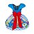 Vestido Temático Luxo Galinha Pintadinha Azul Listra - Imagem 2