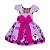 Vestido Temático Luxo Minnie Rosa Flores - Imagem 2